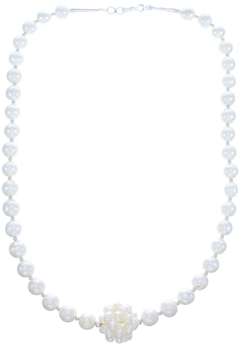 Genuine Sterling Silver Fresh Water Pearl Bead Necklace KX120901